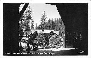 Chateau From Chalet Oregon Caves Or Real Photo Rppc Postcard