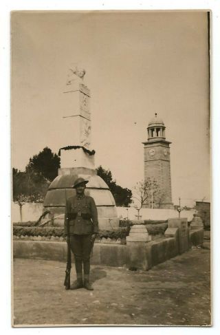Greece Crete Candia Canea Hellenic Army Soldier With Rifle In Chania Photo Card