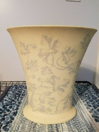 Wedgewood Jasperware Beige And Blue Flower Large Vase