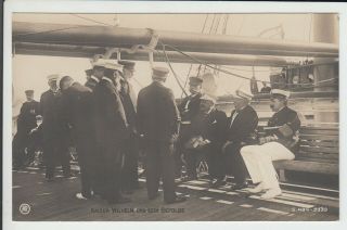 German Kaiser Wilhelm Ii & Entourage On Board Of Smy Hohenzollern - Rare Pcd
