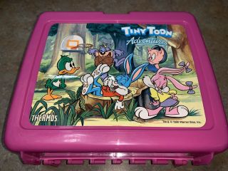 Tiny Toon Adventures Lunch Box Vintage 1990 Warner Bros.  With Thermos/paperwork