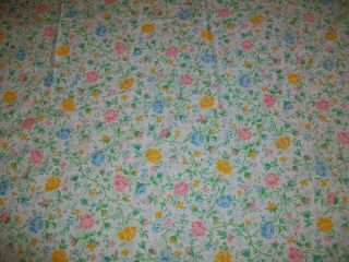 VINTAGE J C PENNEY KING SIZE FLAT SHEET FLORAL FRENCH COTTAGE SHABBY CHIC 2