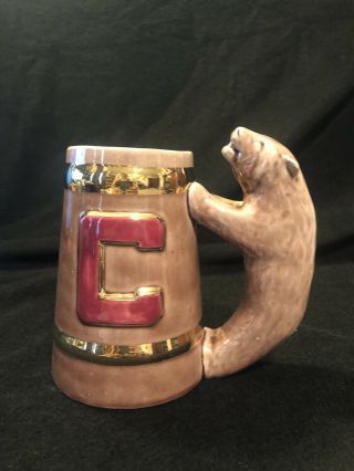 Rare Vintage Cornell University York Ceramic Beer Stein Mug Bear Handle C
