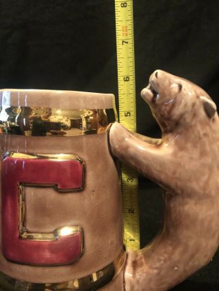 Rare Vintage Cornell University York Ceramic Beer Stein Mug Bear Handle C 4
