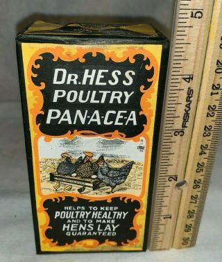 Antique Sample Dr Hess Panacea Poultry Veterinary Medicine Vet Box