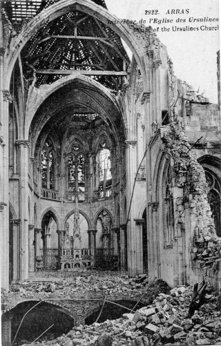 Postcard Of Wwi.  Arras.  Bombarded L 
