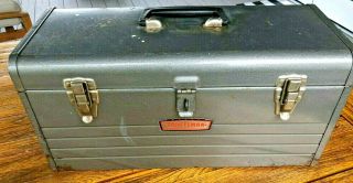 Vintage Sears / Craftsman Logo Tool Box With Metal Tray 6512