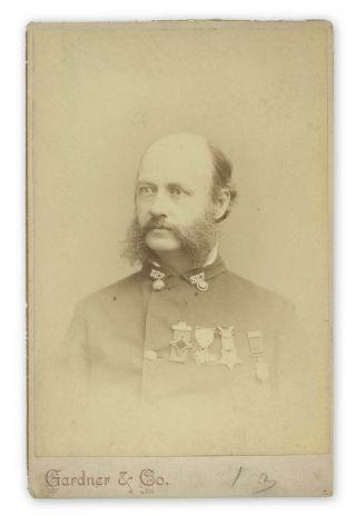 1880s Photo Civil War Union Officer 1st Lt George Collins - 127th York Inf