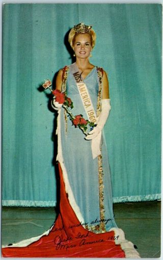 1969 Miss America Postcard " Judith Anne Ford " Atlantic City Nj Chrome