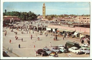Postcard - At Marrakech Place,  Marrakech,  Morocoo - 1967