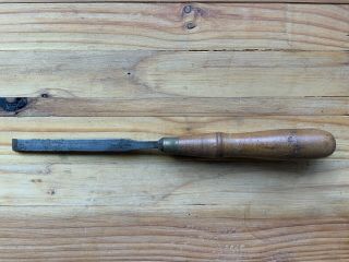 Vintage Buck Brothers 3/8 " Wood Chisel - Brass Collar - Made In Usa