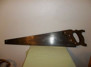 Vintage Henry Disston & Sons Wood Handle Hand Saw 7 Tpi