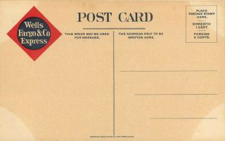 1912 Wells Fargo Fac - simile Of $20 Traveler ' s Check Advertising Postcard 2
