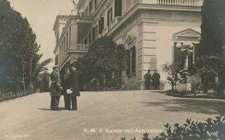 German Kaiser Wilhelm Ii In Greece Antique Real Photo Postcard Rppc