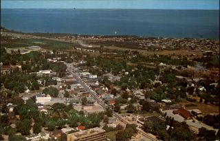 Grimsby Ontario Canada Birds Eye Aerial View 1960s Postcard