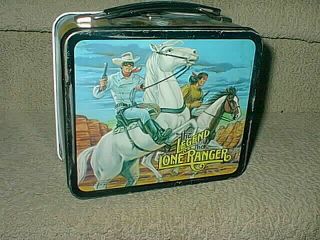 1980 The Legend Of The Lone Ranger Tonto Silver Aladdin Metal Lunchbox Western