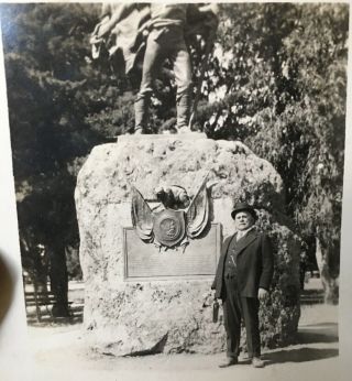 1920 Sonoma,  California Bear Flag Monument And Statue Of 1914 Rppc