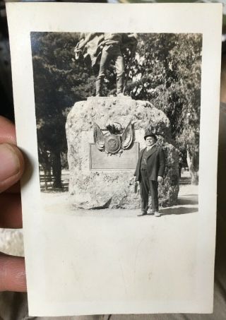 1920 Sonoma,  California BEAR FLAG Monument and Statue of 1914 RPPC 2
