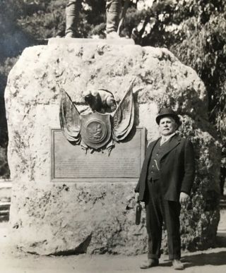 1920 Sonoma,  California BEAR FLAG Monument and Statue of 1914 RPPC 4