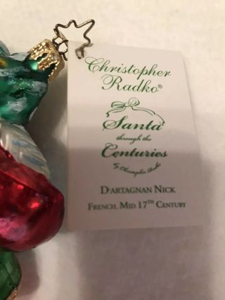 Christopher Radko Santa through The Centuries Ornament D’Artagnan Nick 5