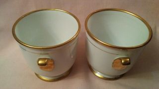 Andrea By Sadek White With Gold Trim Small Vase Set