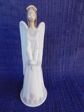 Lladro " Sounds Of Peace " - Angel Bell 6473 (praying Angel With Dove) W/box