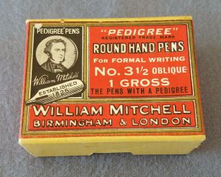 Antique Dip Pen Nibs 1 Gross Box Plume Pluma William Mitchell Nº 31/2