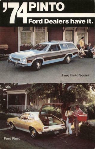 Cars 1974 Ford Pinto Chrome Postcard Ford Vintage Post Card
