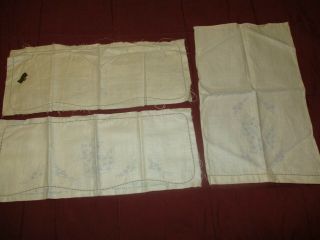 Vintage Stamped Linen Bathroom Set To Embroider - 2 Flush Box Covers & Towel