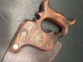 Antique Ibbotson Brothers Hand Saw With Globe Medallion 6