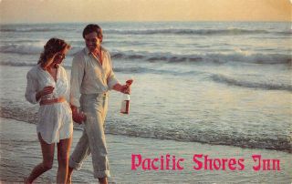 Pacific Shores Inn San Diego,  Ca Romantic Beach Scene Ca 1970s Vintage Postcard