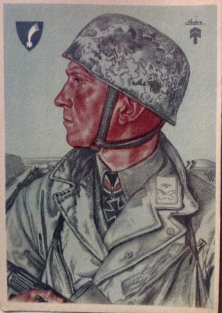 Orig Ww2 German Willrich Postcard,  Elite Luftwaffe Fallschirmjager Paratrooper