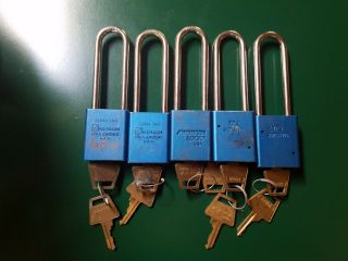 American Lock Company Usa Series 1105 Hardened Padlock Lock,  2 Keys (set Of 5)