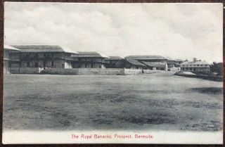 Antique Bermuda Pc View Of The Royal Barracks At Prospect Bermuda British Army