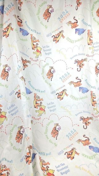 Vtg Winnie The Pooh Tigger Piglet Twin Flat Sheet Disney Made In Usa Curtain?