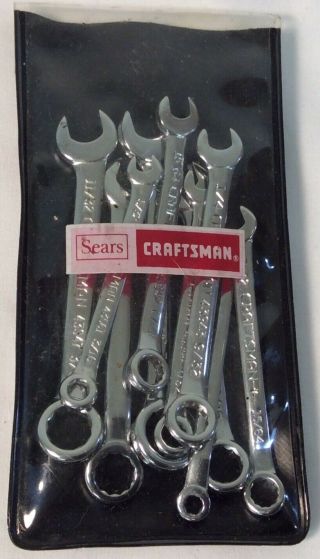 Vtg Sears Craftsman 10 Piece Combination Ignition Wrench Set 9 43441 & Pouch