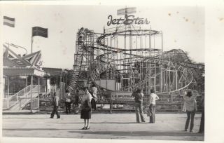 Amusement Park Roller Coaster Real Photo