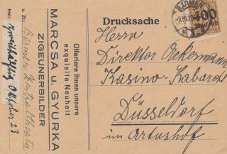 GERMANY INFLATION 9 OCT 1923 ART NOUVEAU POSTCARD 2