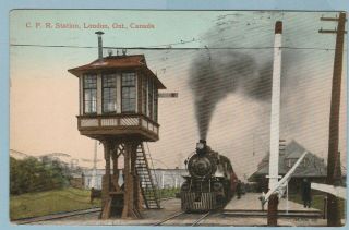 C.  P.  R.  Station London Ont Canada Postcard