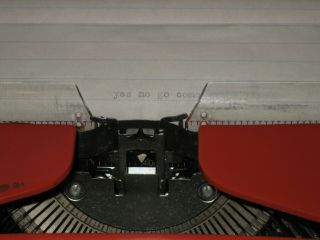ORANGE - RED Royal 1965 Safari Portable Typewriter,  Mid - Century Danish Modern EUC 2