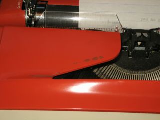 ORANGE - RED Royal 1965 Safari Portable Typewriter,  Mid - Century Danish Modern EUC 5