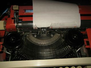 ORANGE - RED Royal 1965 Safari Portable Typewriter,  Mid - Century Danish Modern EUC 8