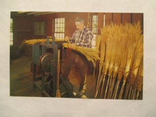 Broommaker At Work Old Sturbridge Village Massachusetts Ma Postcard