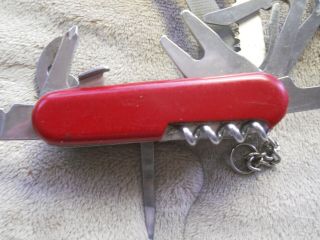 Wenger Setter Champ Swiss Army knife in red - rare,  retired,  8 layer,  lockblade 6