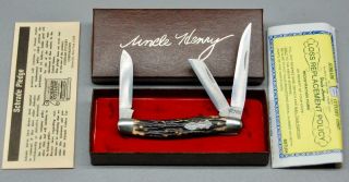 Schrade Uncle Henry 3 - Blade Folding Pocket Knife 897uh W/box - Usa Serial 44438