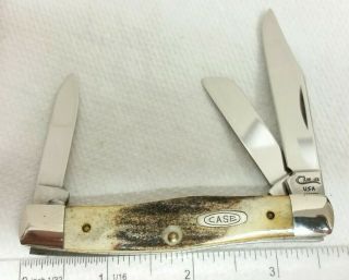 Case Xx 52032 Stockman Knife,  1993 Burnt Deer Stag Handles
