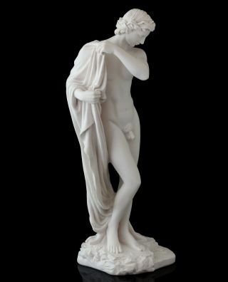Narcissus Greek Myths Hero Marble Statue Stone Figurine Nude Male Sculpture 11 "