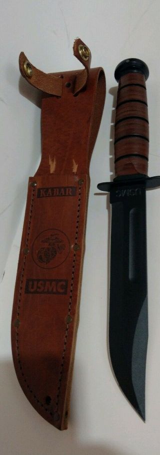 Ka - Bar Us Marine Corps Fighting Knife Conation.  Sharp Enough To Shave.