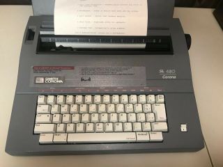 Smith Corona SL 480 Electric Portable Typewriter with Case & Great 3