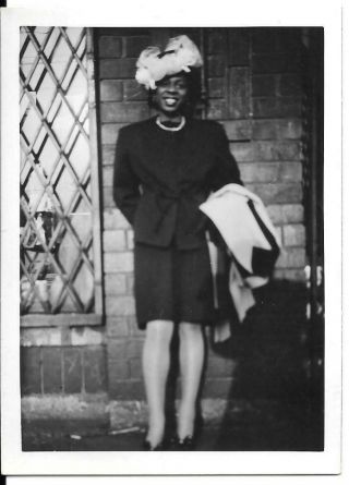 1217 African American Female Woman Great Hat Snapshot Photo Black Americana